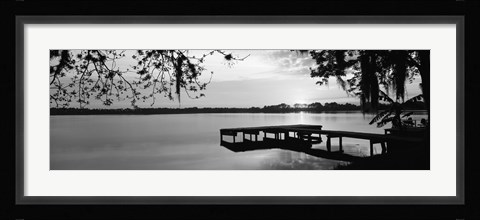 Framed Lake Whippoorwill, Sunrise, Florida (black &amp; white) Print