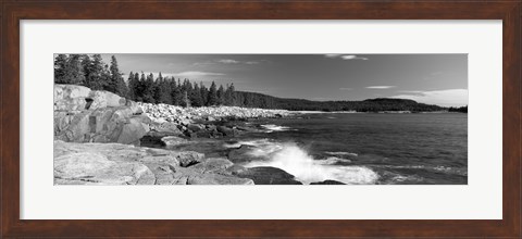 Framed Waves breaking on rocks at the coast, Acadia National Park, Schoodic Peninsula, Maine, USA Print