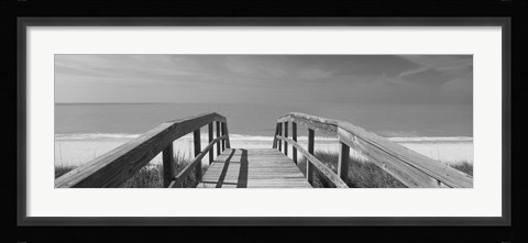 Framed Boardwalk on the beach, Gasparilla Island, Florida, USA Print