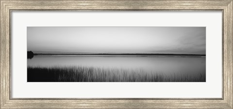 Framed Lake Michigan Door County WI (black and white) Print