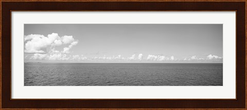 Framed Panoramic view of the ocean, Atlantic Ocean, Bermuda (black and white) Print