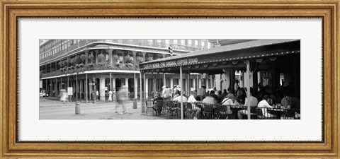 Framed Black and white view of Cafe du Monde French Quarter New Orleans LA Print