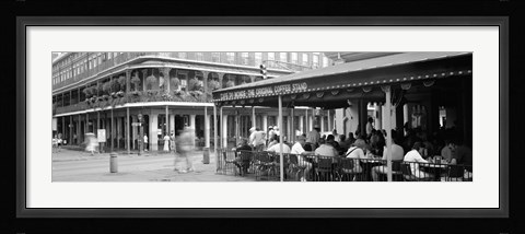 Framed Black and white view of Cafe du Monde French Quarter New Orleans LA Print