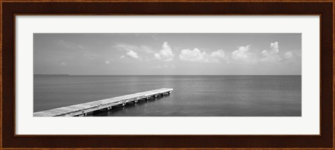 Framed Dock, Mobile Bay Alabama, USA Print