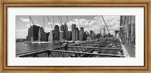 Framed Traffic on Brooklyn Bridge, Manhattan Print