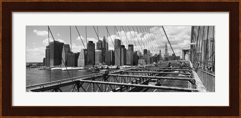 Framed Traffic on Brooklyn Bridge, Manhattan Print