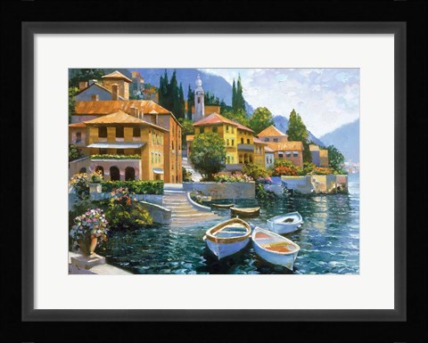 Framed Lake Como Landing Print