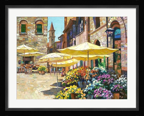 Framed Siena Flower Market Print