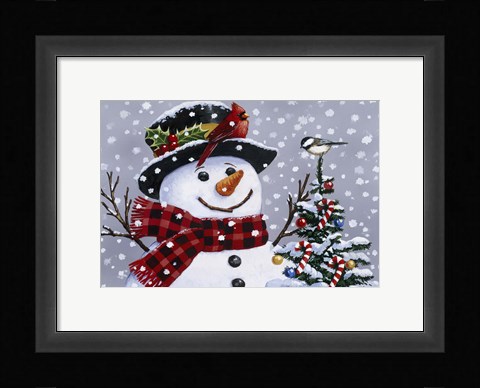 Framed Snowman Print