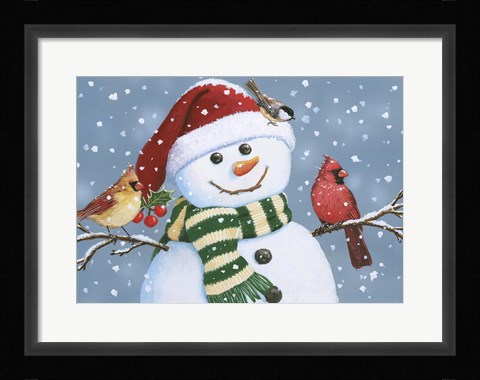 Framed Santa Snowman Print