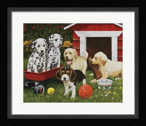 Framed Puppy Playmates Print