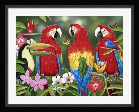 Framed Tropical Friends Print