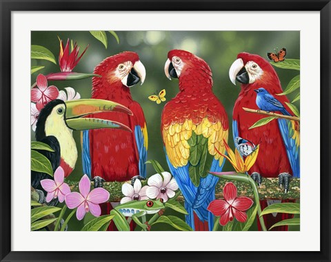 Framed Tropical Friends Print
