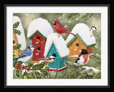 Framed Winter Village Print