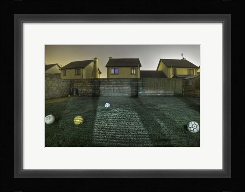 Framed Five Footballs Print