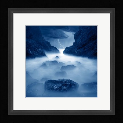 Framed Tormenta en ixtapa Blue Print