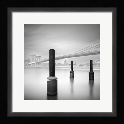 Framed 3 postes en Brooklin bridge Print