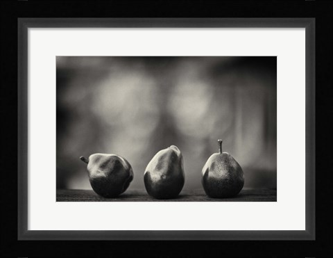 Framed Three Red Pears on the Precipice Print