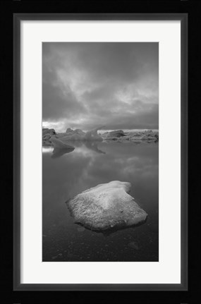 Framed Icebergs 1 Vertical B&amp;W Print