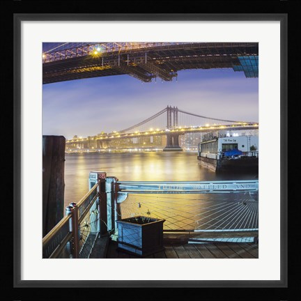 Framed Brooklyn Bridge Pano 2 3 of 3 Print