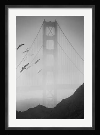 Framed Golden Gate Pier and Birds II Print