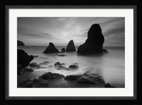 Framed Rodeo Beach I, Black and White Print