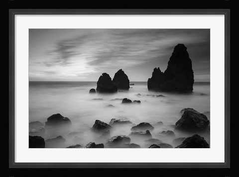 Framed Rodeo Beach II, Black and White Print