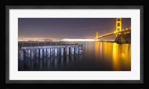Framed Golden Gate Pier and Stars Print