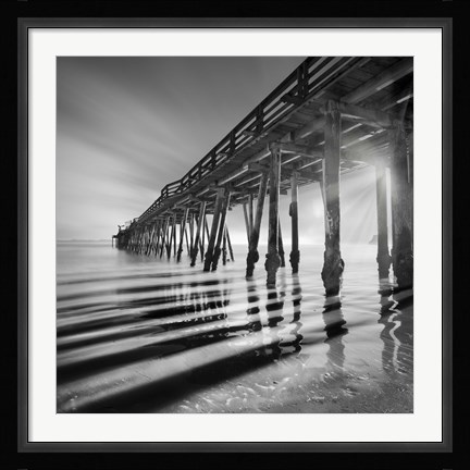 Framed Pier and Shadows Print