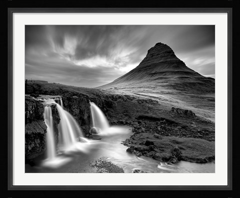 Framed 3 Waterfalls BW Print