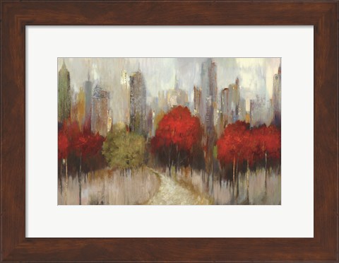 Framed Downtown Red Print