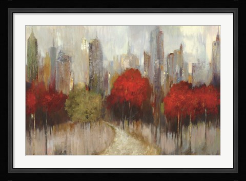 Framed Downtown Red Print