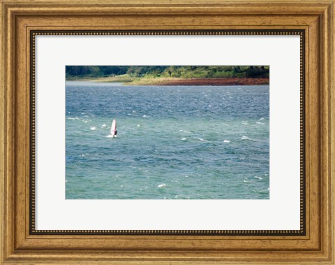 Framed Wind surfer in a lake, Arenal Lake, Guanacaste, Costa Rica Print