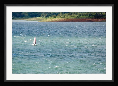 Framed Wind surfer in a lake, Arenal Lake, Guanacaste, Costa Rica Print