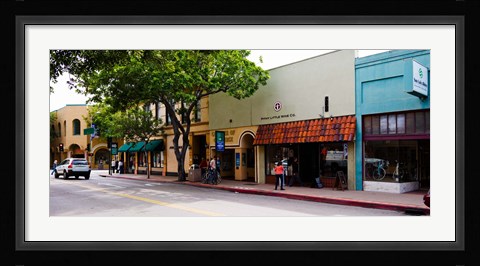 Framed Stores at the roadside, Downtown San Luis Obispo, San Luis Obispo County, California, USA Print