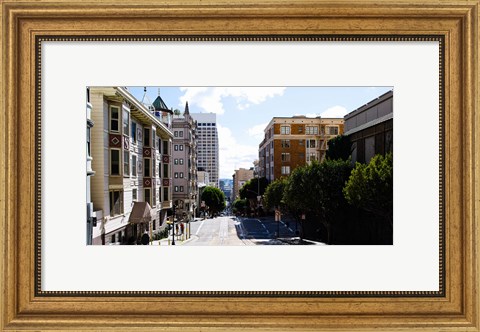 Framed Buildings on both sides of a street, Powell Street, San Francisco, California, USA Print