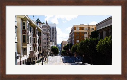 Framed Buildings on both sides of a street, Powell Street, San Francisco, California, USA Print