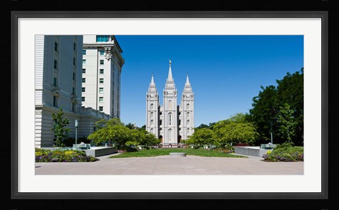 Framed Facade of a church, Mormon Temple, Temple Square, Salt Lake City, Utah Print