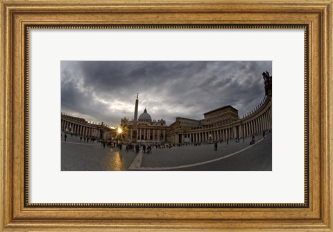Framed Basilica in the town square at sunset, St. Peter&#39;s Basilica, St. Peter&#39;s Square, Vatican City Print
