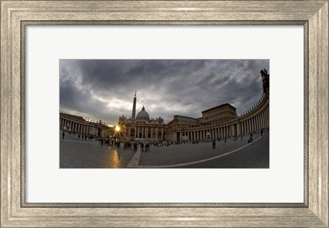 Framed Basilica in the town square at sunset, St. Peter&#39;s Basilica, St. Peter&#39;s Square, Vatican City Print