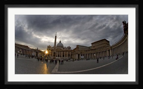 Framed Basilica in the town square at sunset, St. Peter's Basilica, St. Peter's Square, Vatican City Print