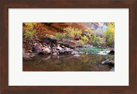 Framed Reflecting pond in Zion National Park, Springdale, Utah, USA Print