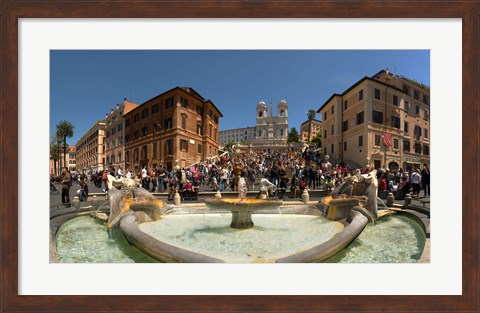 Framed Fontana Della Barcaccia at Piazza Di Spagna, Rome, Lazio, Italy Print