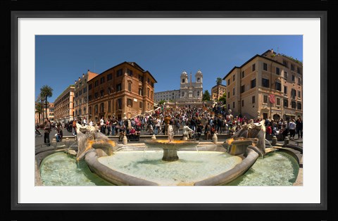 Framed Fontana Della Barcaccia at Piazza Di Spagna, Rome, Lazio, Italy Print