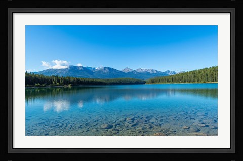 Framed Patricia Lake with mountains in the background, Jasper National Park, Alberta, Canada Print