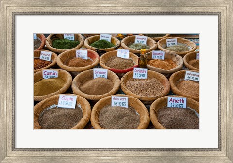 Framed Spices for Sale in a Weekly Market, Arles, Bouches-Du-Rhone, Provence-Alpes-Cote d&#39;Azur, France Print