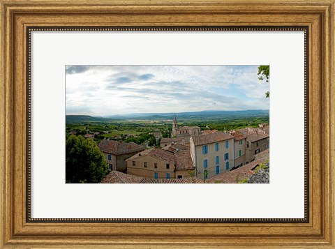Framed Clouds over a town, Place du Terrail, Bonnieux, Vaucluse, Provence-Alpes-Cote d&#39;Azur, France Print