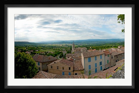 Framed Clouds over a town, Place du Terrail, Bonnieux, Vaucluse, Provence-Alpes-Cote d'Azur, France Print