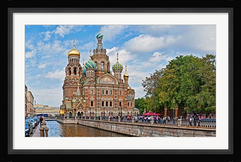 Framed Church in a city, Church Of The Savior On Blood, St. Petersburg, Russia Print