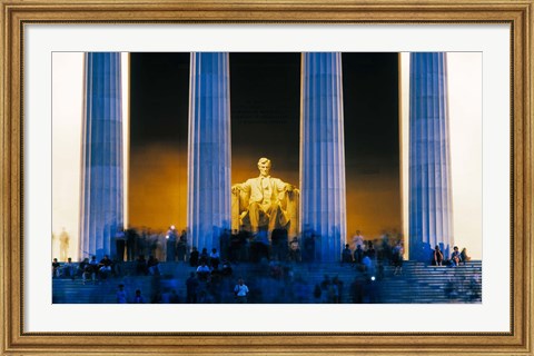Framed Tourists at Lincoln Memorial, Washington DC, USA Print